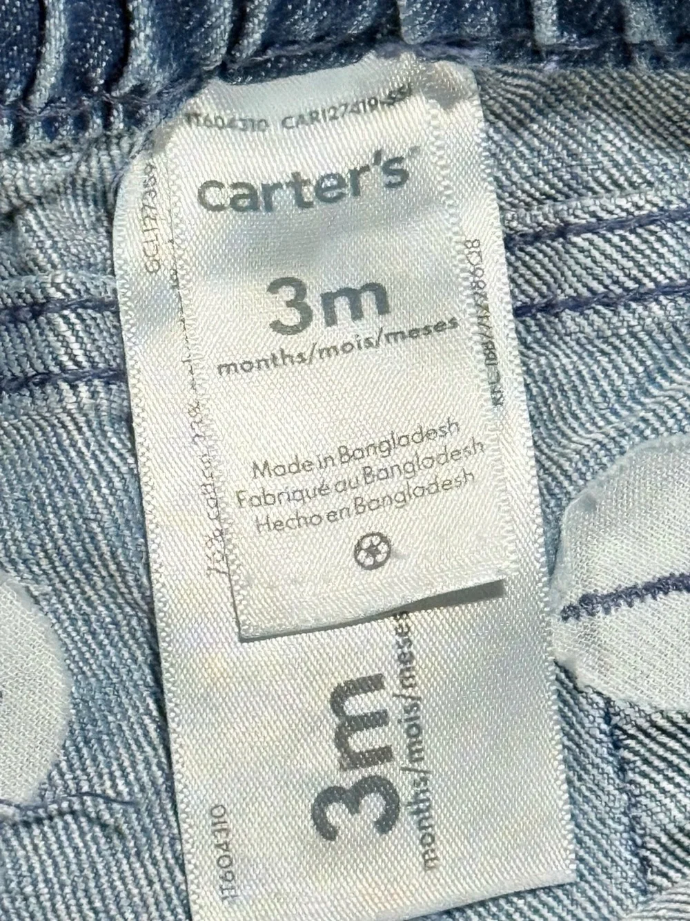 Carter’s Baby Denim Jeans – Size 3 Months